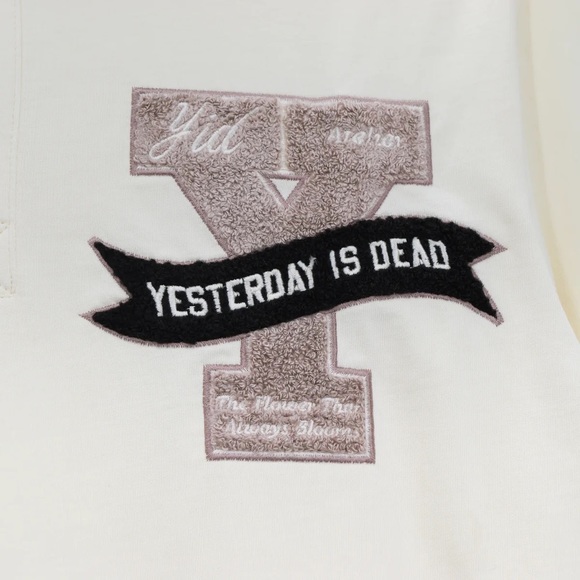 New Yesterday is Dead YID Botanical Rigby Cream Collared Longsleeve Shirt Medium - Picture 7 of 13
